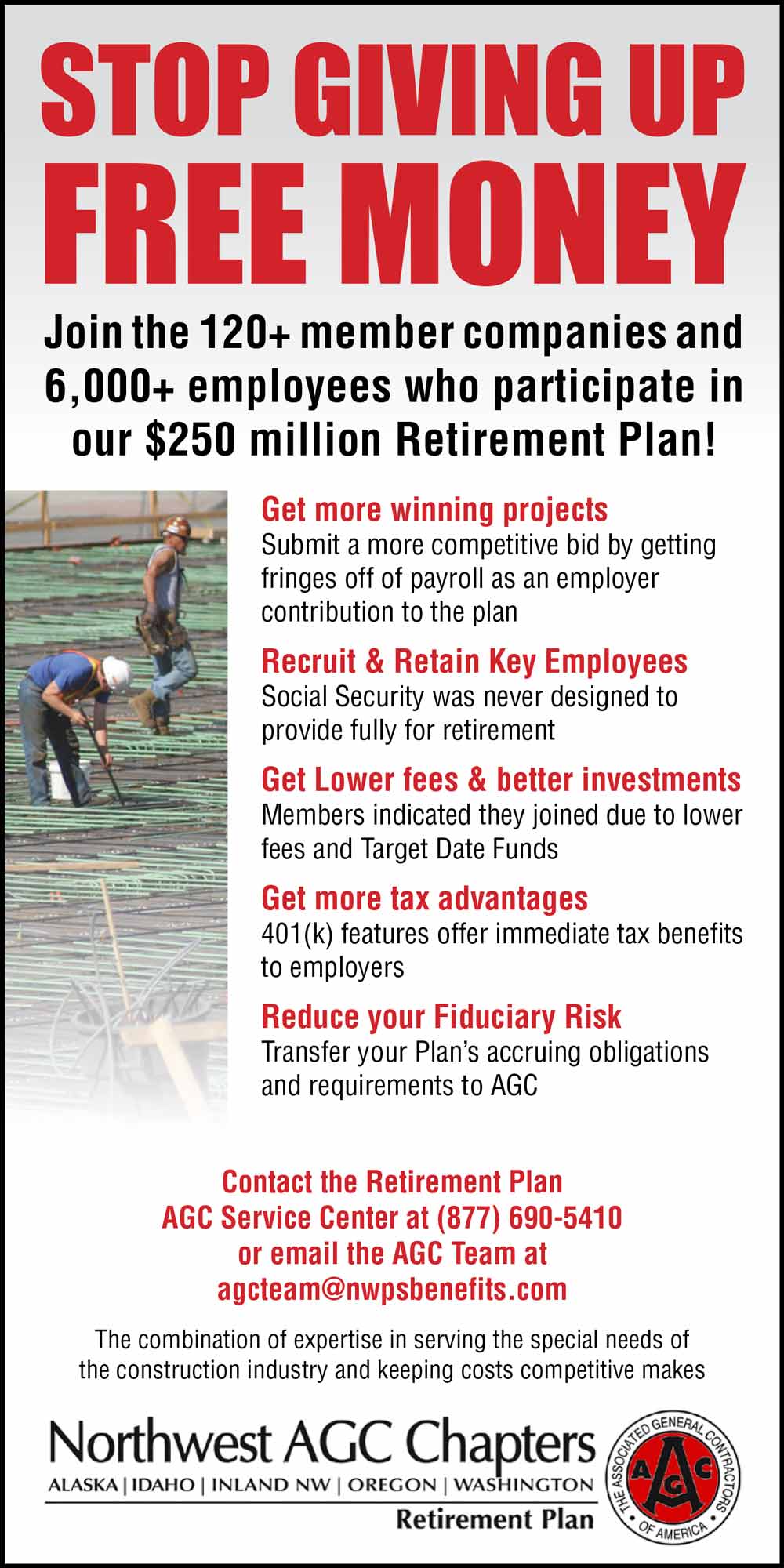 Northwest AGC Chapters Retirement Plan Advertisement