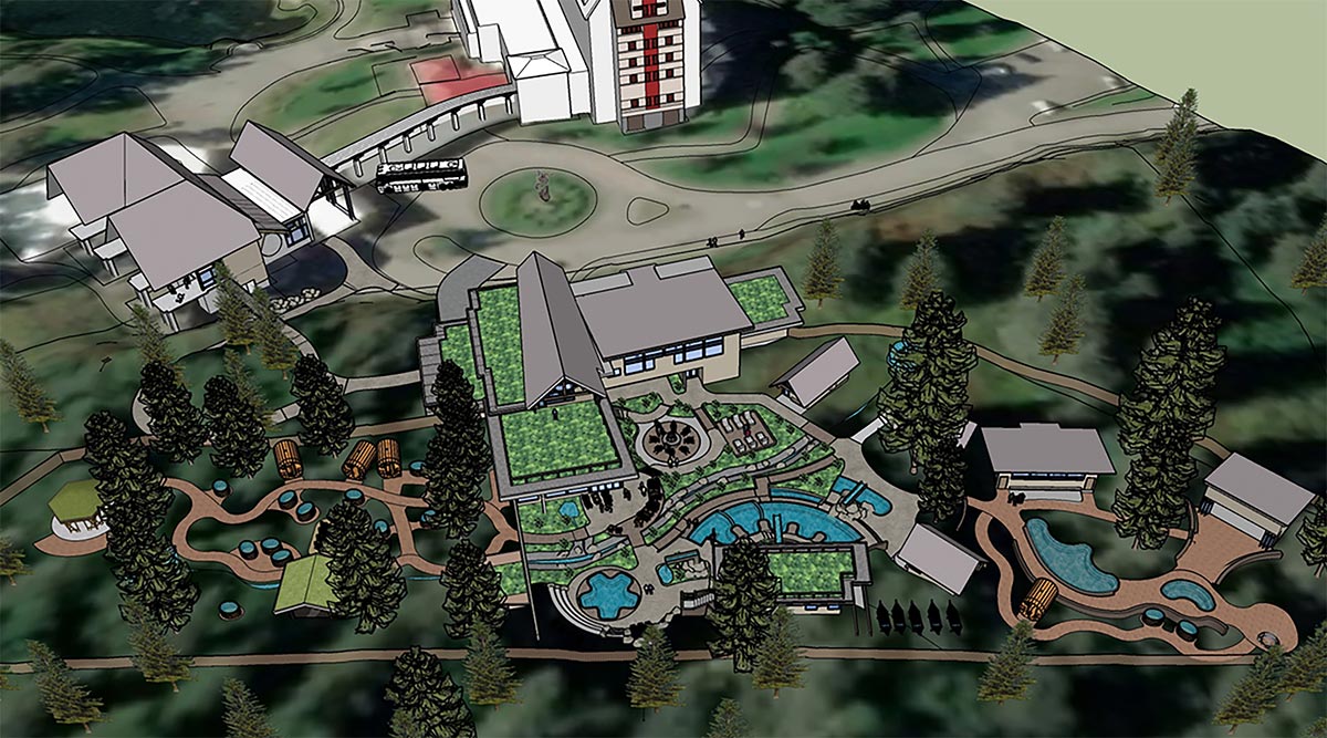 A rendering of Alyeska Resort & Hotel’s new Nordic spa, slated to open August 2021