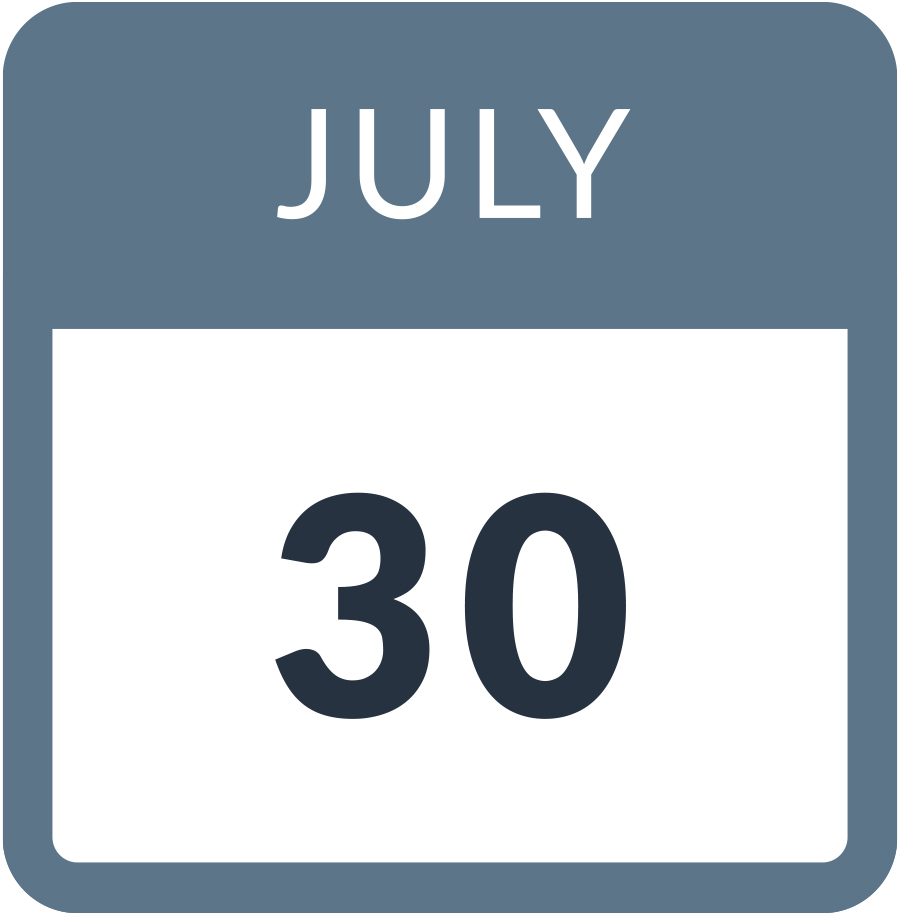 July 30 calendar date