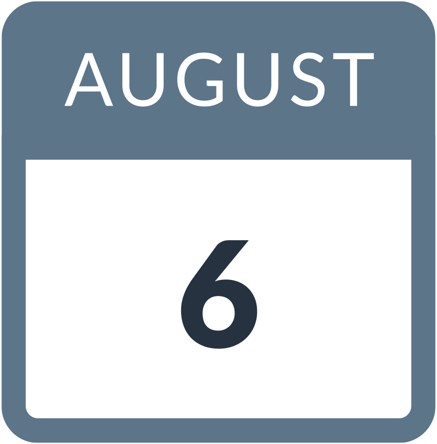 August 6 calendar date