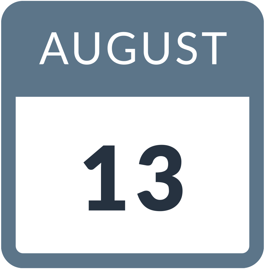 August 13 calendar date