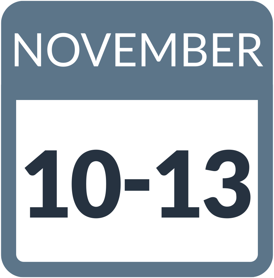 November 10-13 calendar date