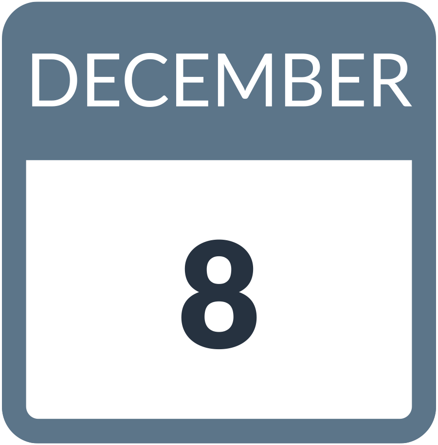 December 8 calendar date