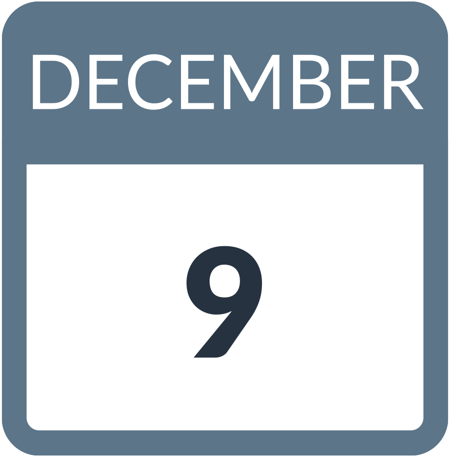 December 9 calendar date