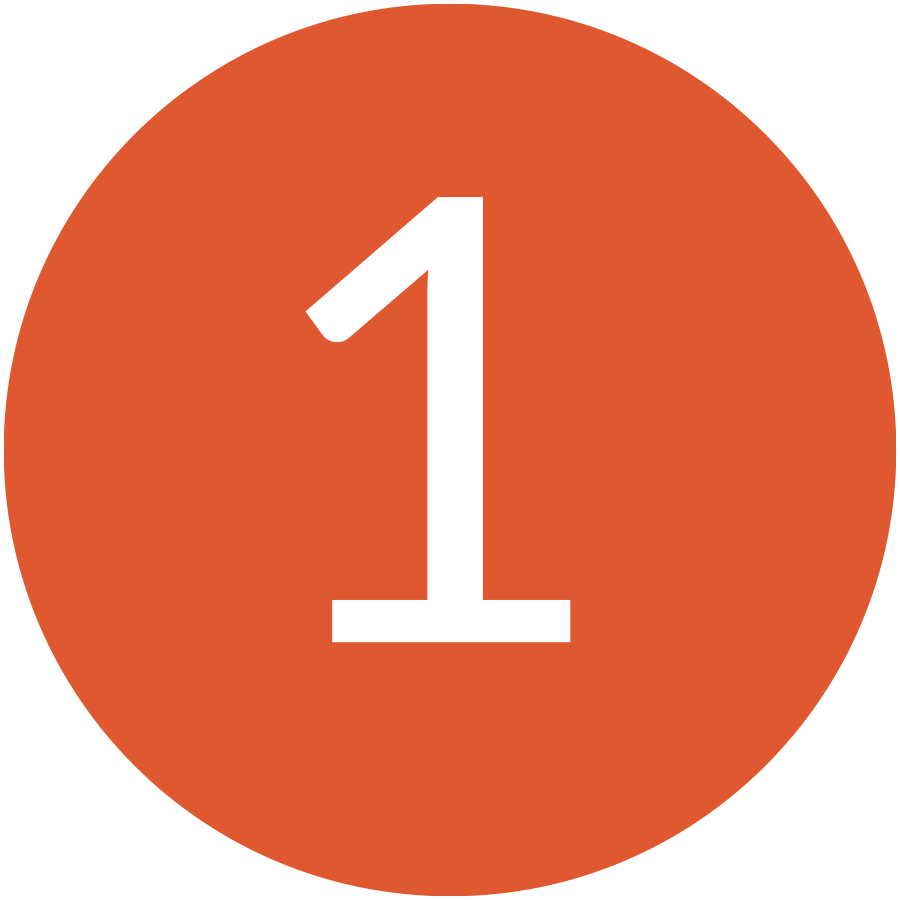 number 1 in orange circle
