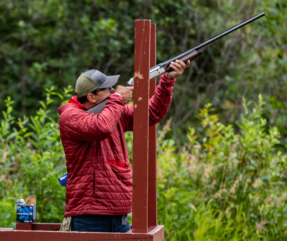 2021 AGC Sporting Clays Shoot Shooter in red jacket