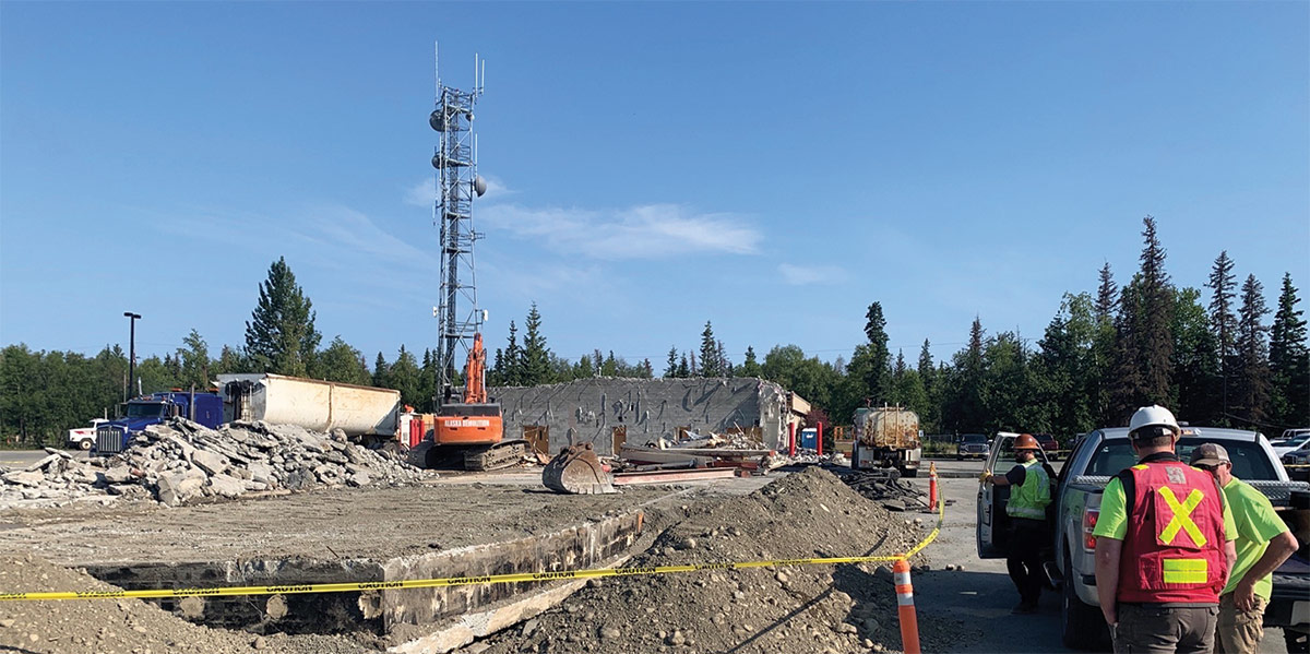 Demolition progress at the Anchorage landfill site