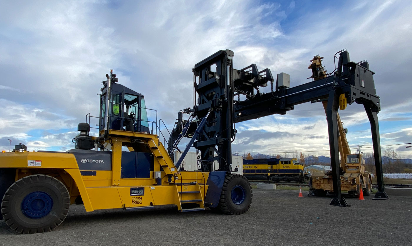 All Pro Alaska Forklift collaborated with the Alaska Railroad Corporation and Toyota to design and deliver an Arctic-ready, modernized machine that moves cargo efficiently and provides a quieter, safer work environment for ARRC’s Trailer-on-Flatcar team in Anchorage and Fairbanks