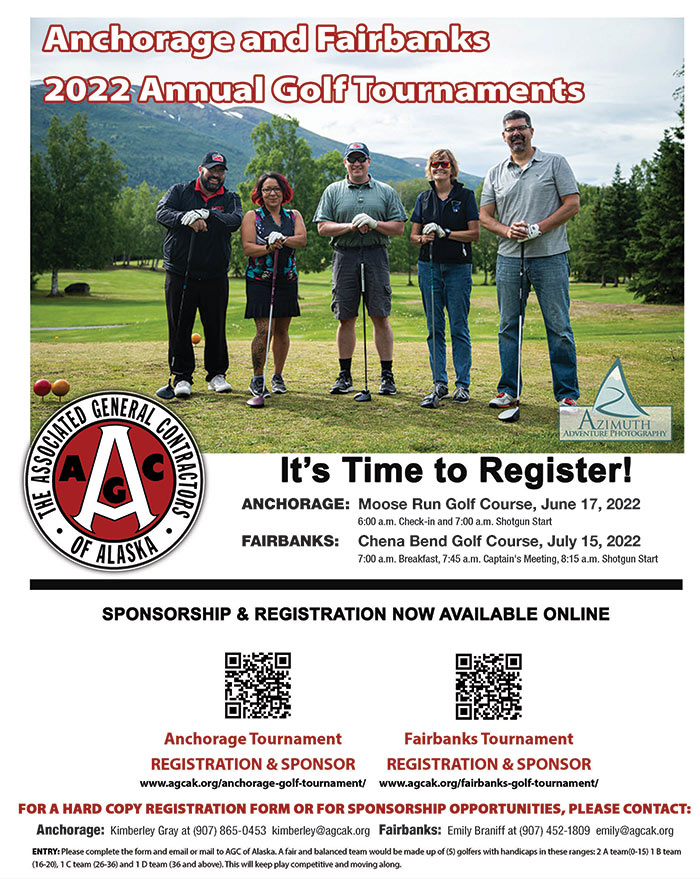 AGC Anchorage and Fairbanks 2022 Annual Golf Tournaments Advertisement