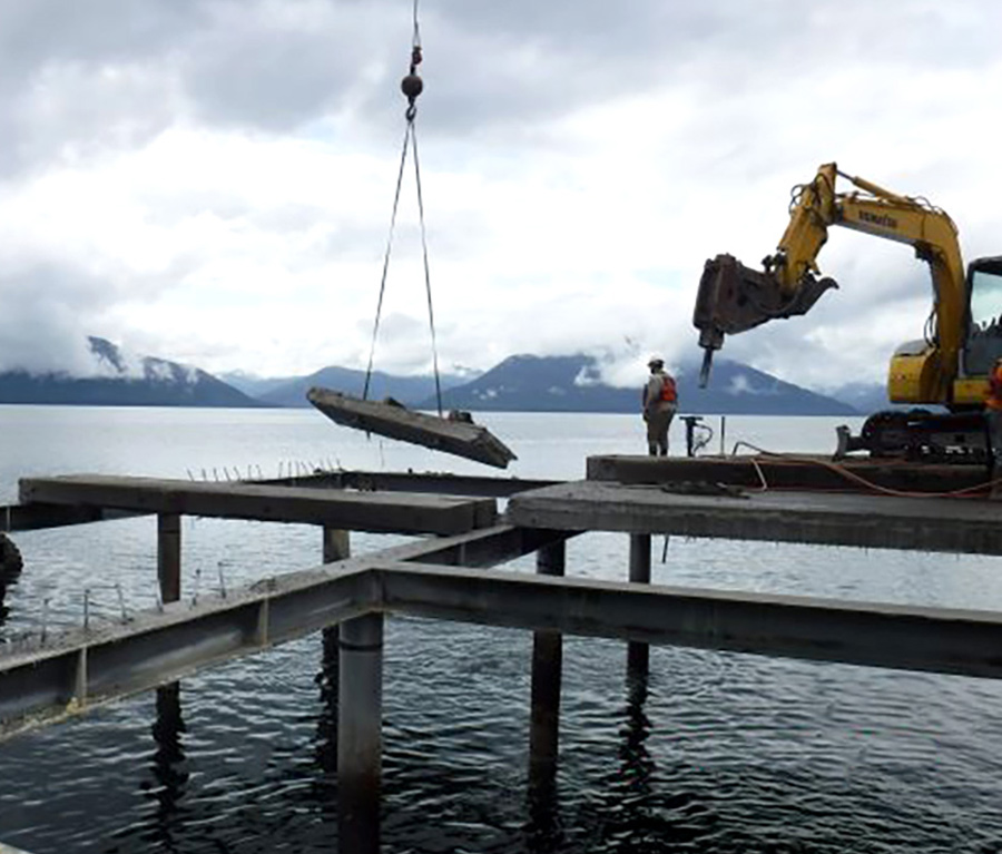construction work on a dock