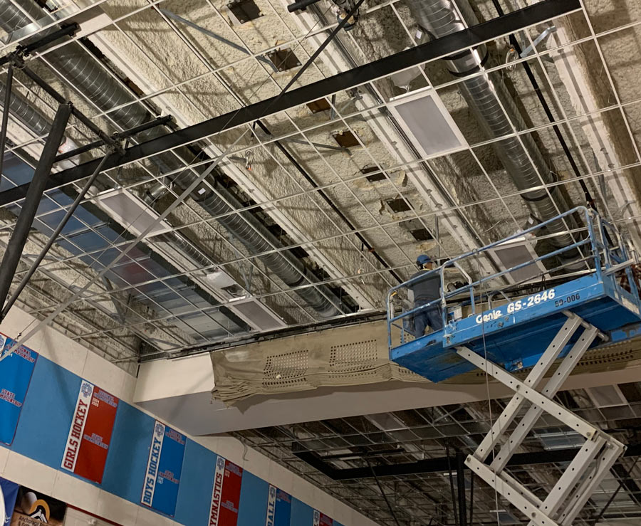 ceiling of school gymnasium