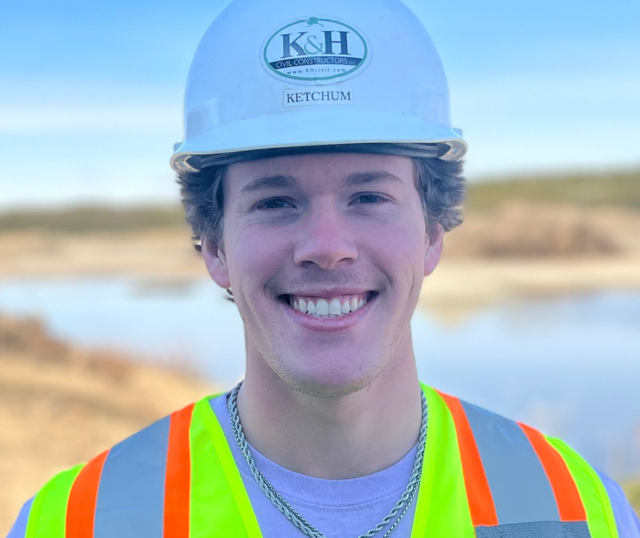 Kolten Ketchum in a hard hat and vest