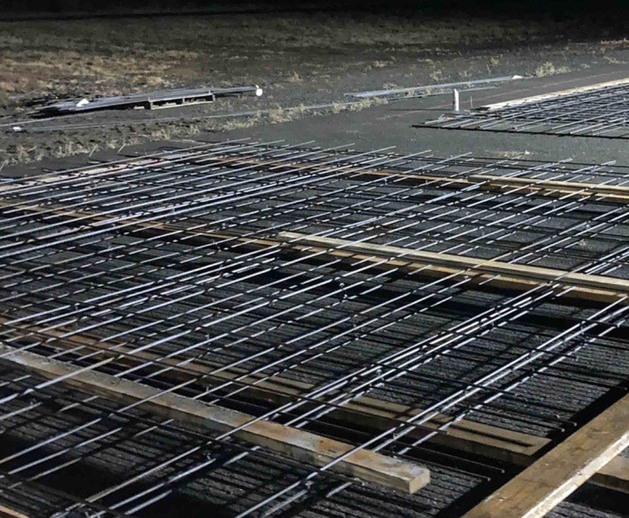 laid out construction wire