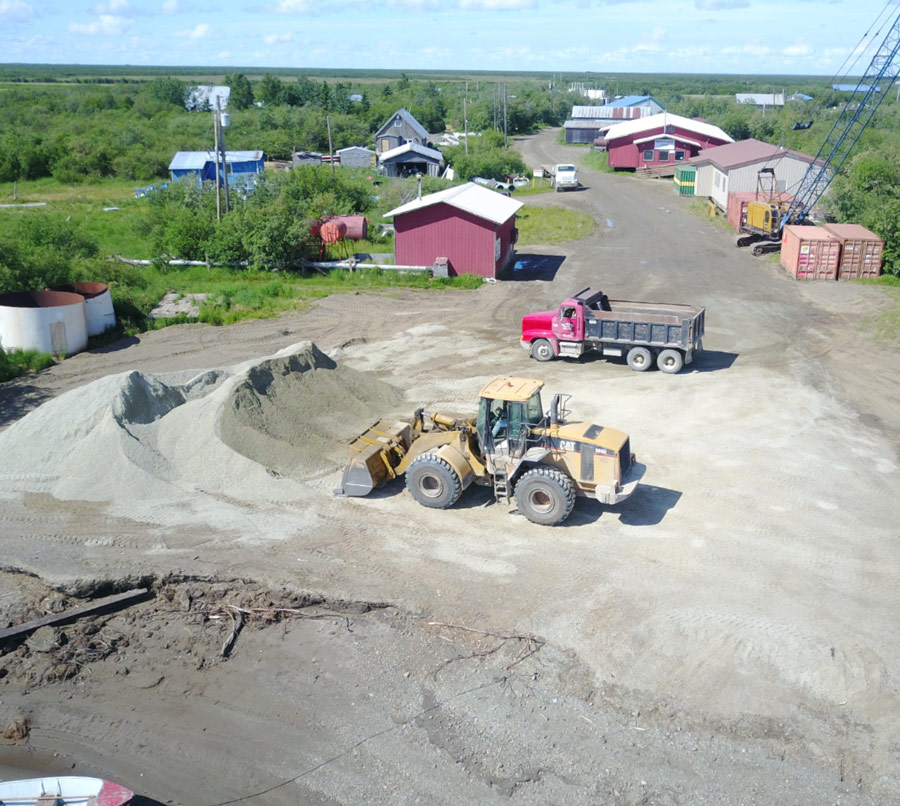 aerial view of a frontloader