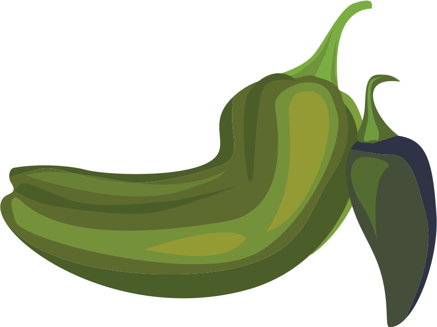 green illustrated peppers