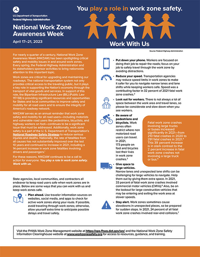2023 National Work Zone Awareness Week Advertisement