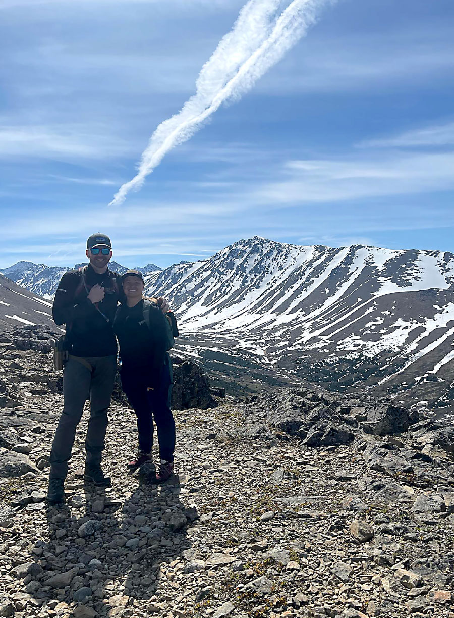 Chris Rodriguez and his wife Mariah enjoy hiking.