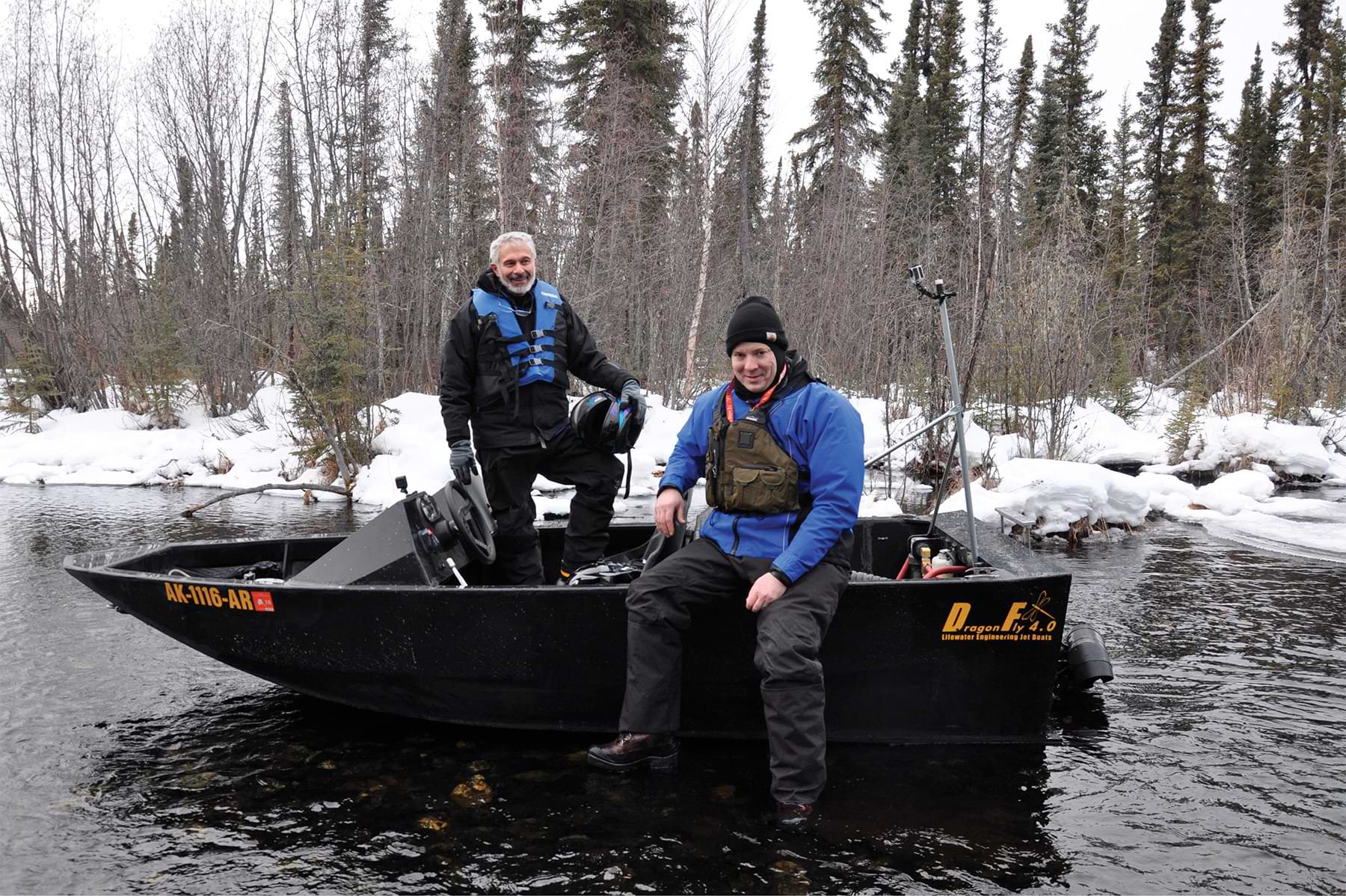 Lifewater founder Bob Tsgonis and Operations Manager Jerry Fleishman enjoy time on the Delta Clearwater River