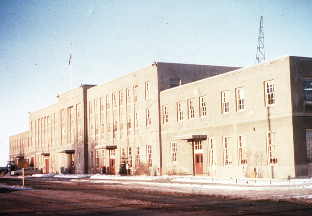 downtown Anchorage Railroad Depot building in 1964