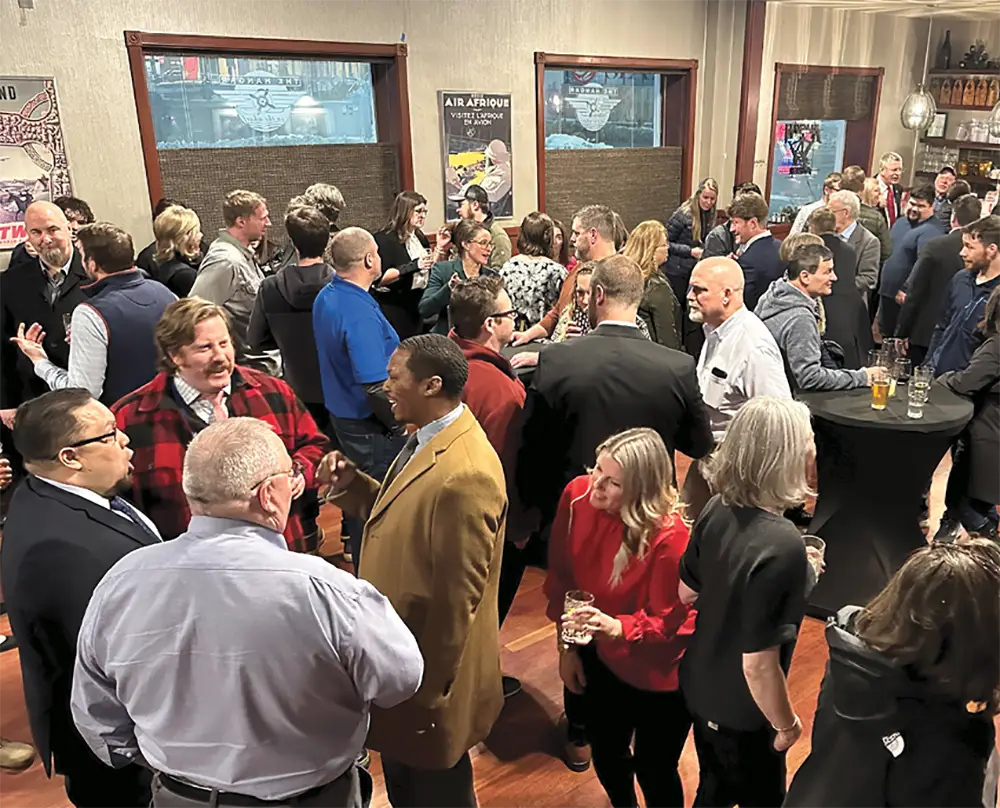 group of people mingling at 2023 Legislative Fly-in events in juneau