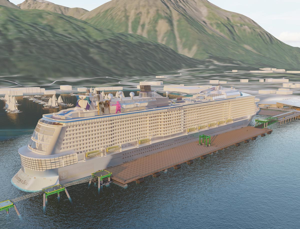 Turnagain Marine docked at new cruise port