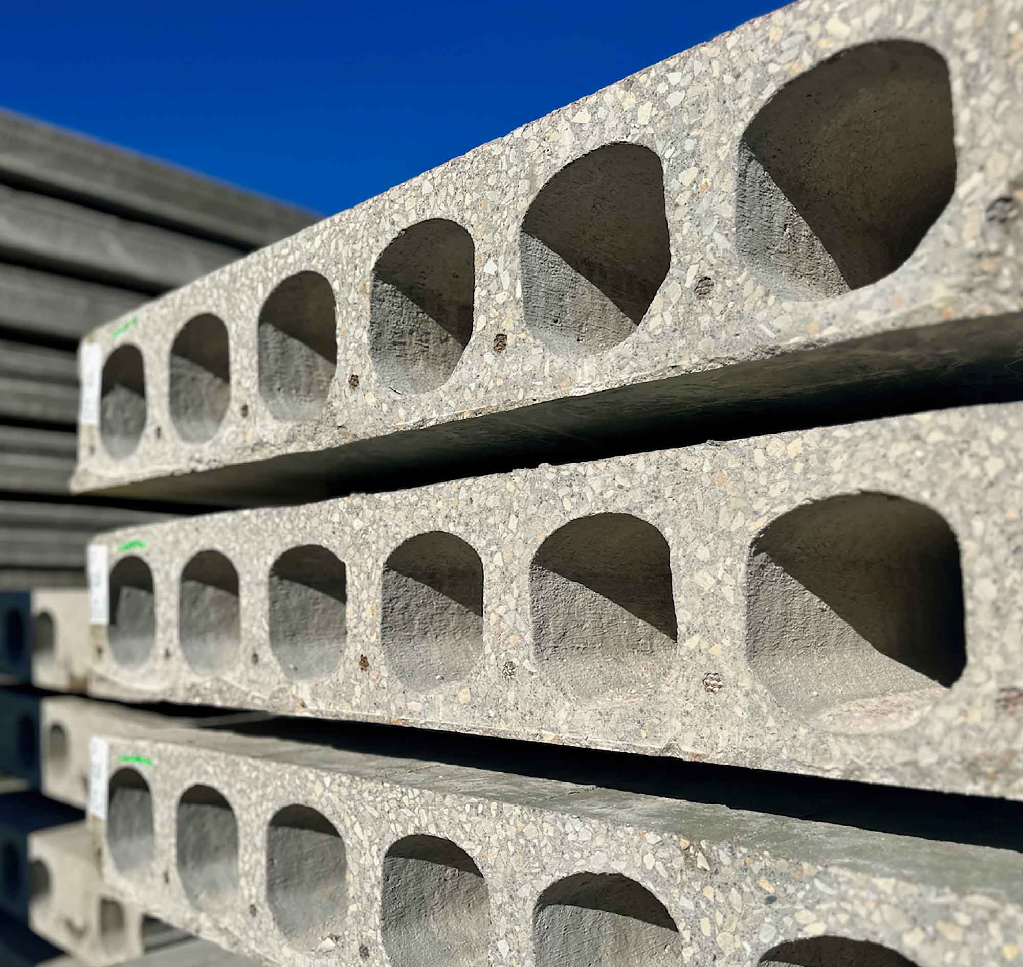closeup of hollowcore panels
