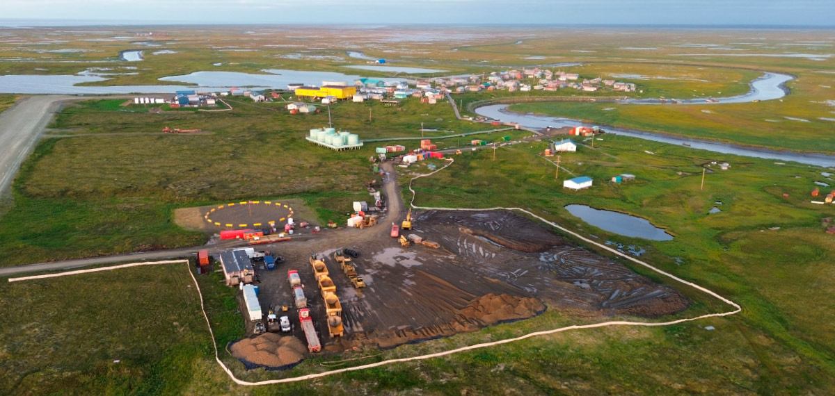 aerial view of Cruz Construction project at Kongiganak Airport