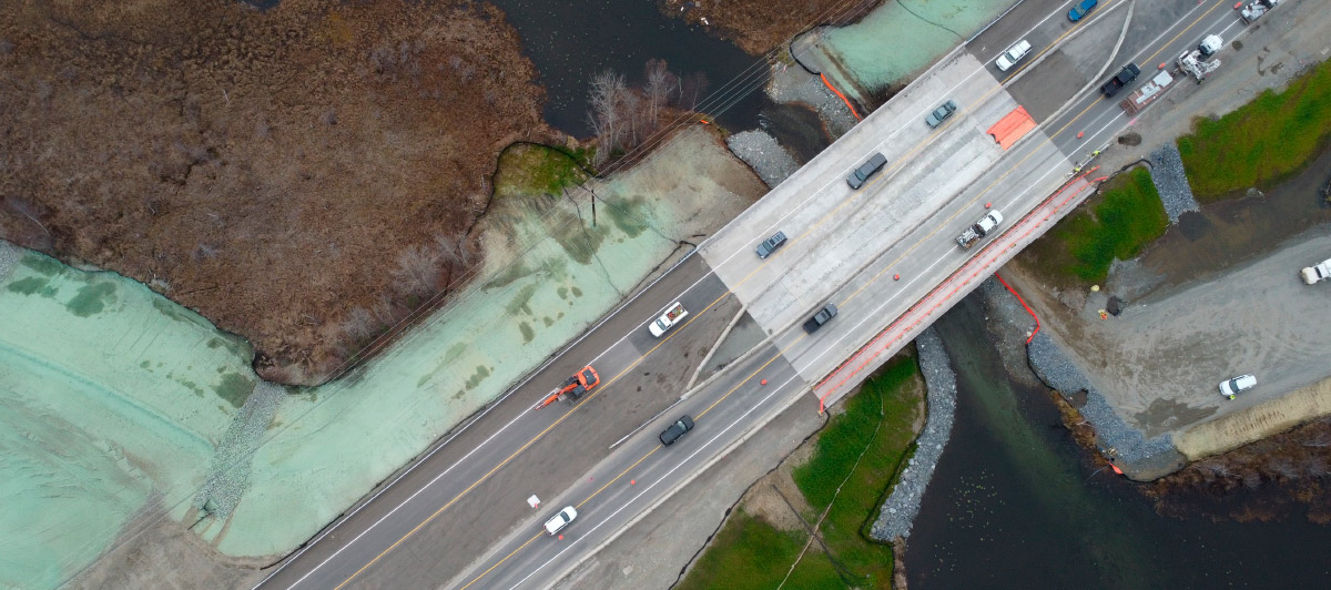traffic moving across the new Cottonwood Creek bridge