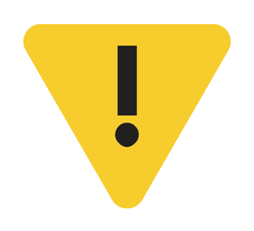 yellow downward arrow with exclamation mark