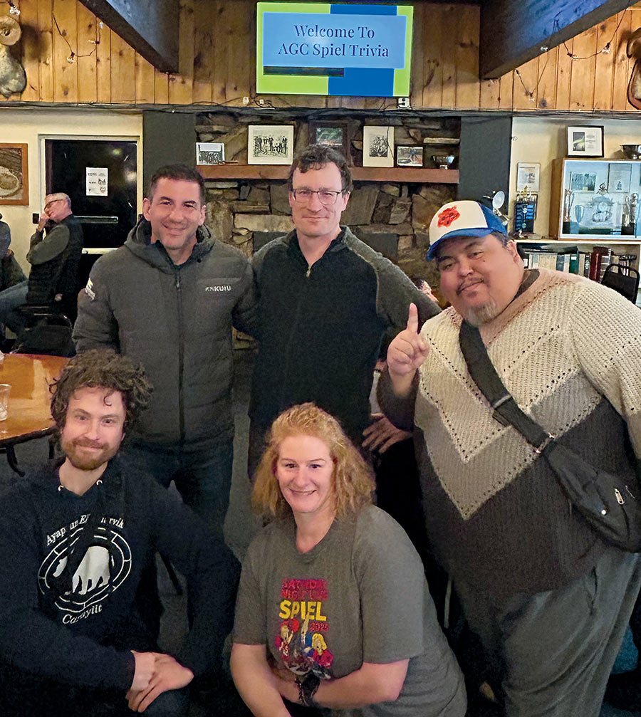 curling team in rest area at the Fairbanks Curling Club